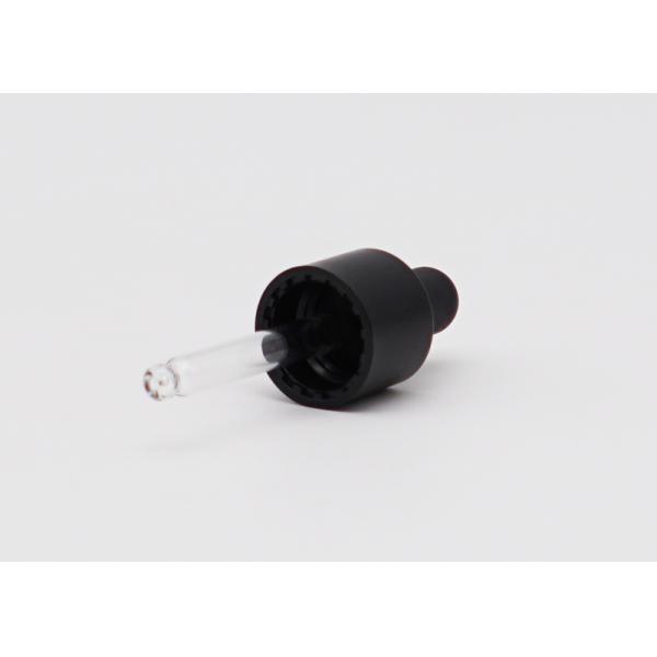 18mm Matte Black Aluminum Essential Oil Dropper With Matte Black Silicone Teat