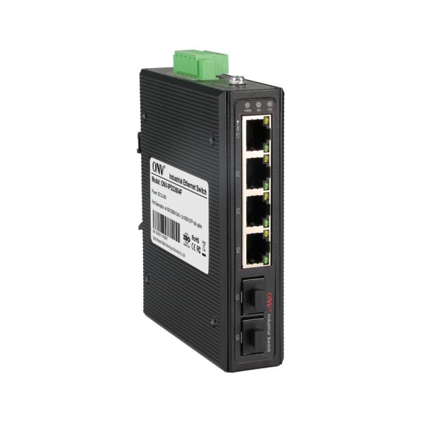 6-port Gigabit Industrial Ethernet Switch with SFP Fiber Ports for Harsh Environments