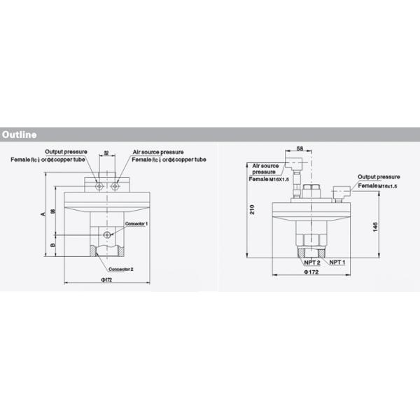 YPQ - 25 40 70 Anti Seismic Pneumatic Pressure Transmitter For Remote Controller