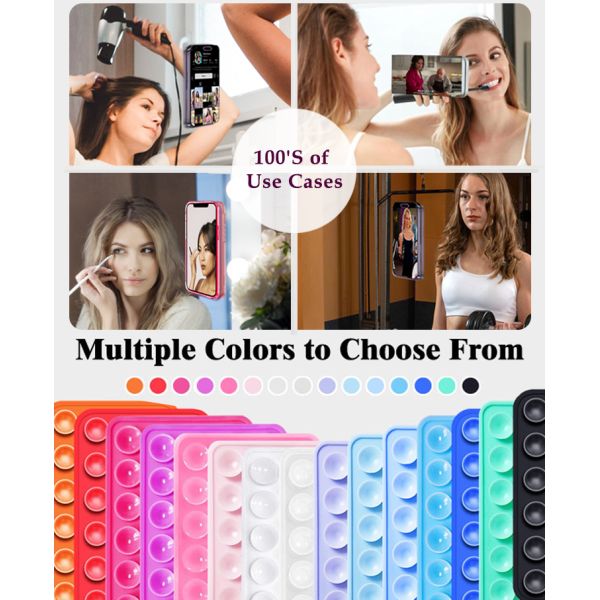 Portable 24 Sucker Double Sided Acrylic Adhesive Silicone Mobile Phone Holder Low Noise Soft Selfie Case Anti-Shock Removable