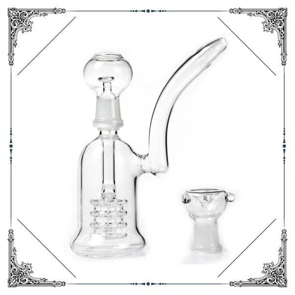 Bubbler Tyre Percolator Bubbler Pipe , Borosilicate Glass Hand Blown Bongs