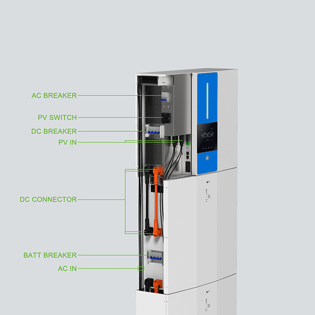 Солнечная система с инвертором и батареей всем в одной системе 10kw 20kw с инвертором Growatt