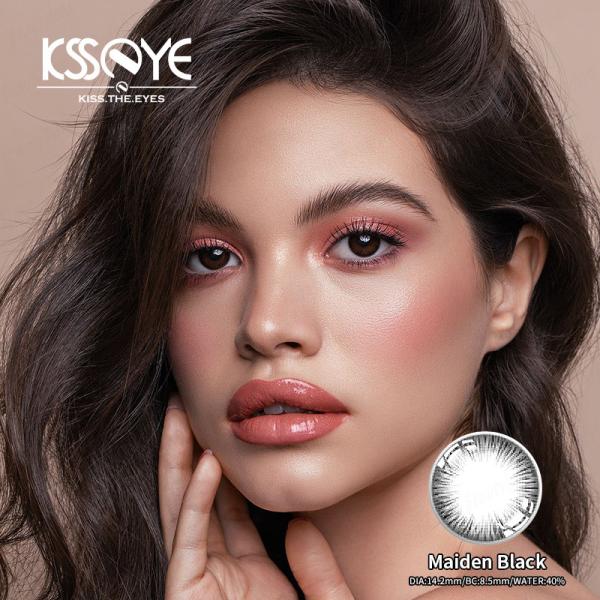 KSSEYE Natural Dark Circle Eye Natural Black Contacts Lens 14.2mm