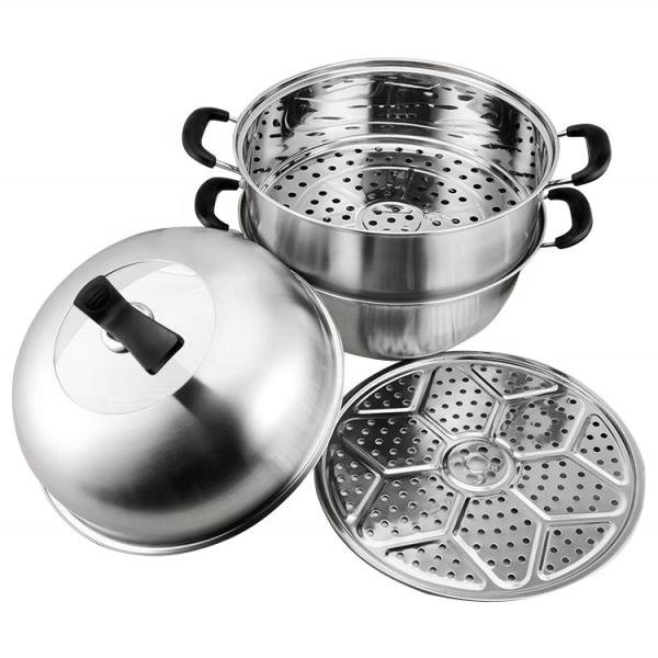 Amazon Top Seller Kitchen Cooking Induction Multi-Layer Stainless Steel Steamer Pot With Bakelite Handle