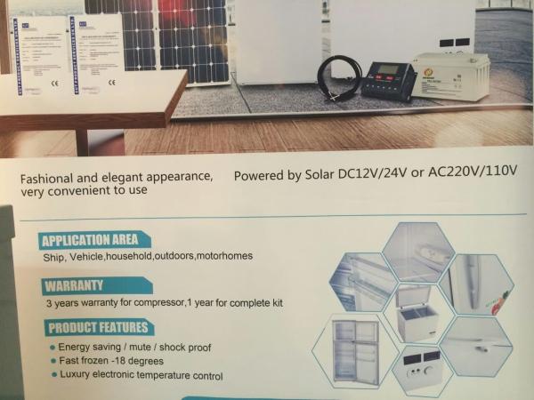 DC12V 128L Solar power  fridge for Africa,middle east,South America.