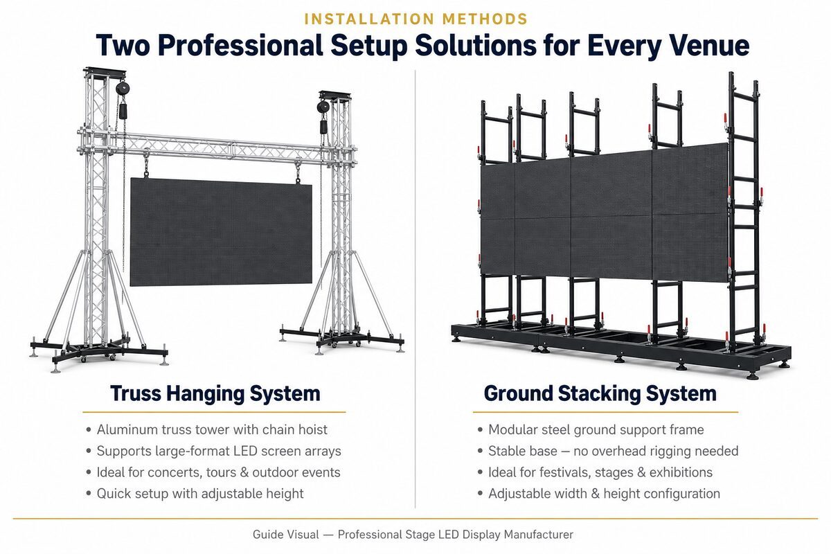 Guide Visual GS curve p3.91 p4.81 Professional Rental LED Display for Indoor and Outdoor Stage Performances
