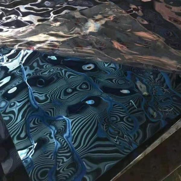 8K зеркально штампованные декоративные листы из нержавеющей стали 201 Водяная волна панели из нержавеющей стали