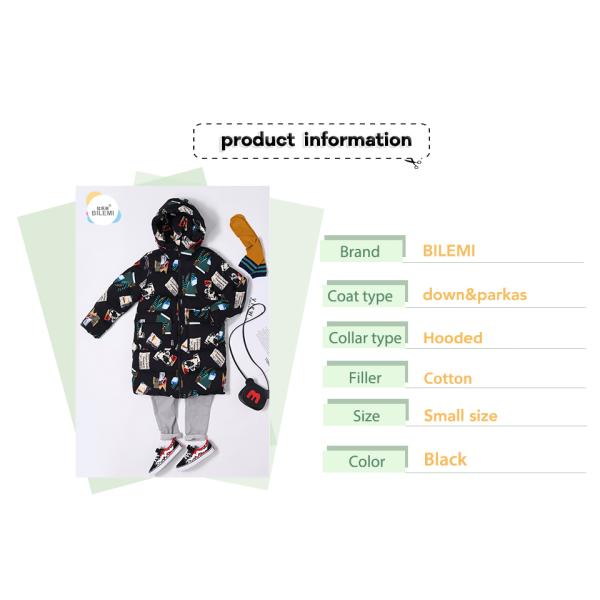 Autumn Winter Kids Qualitiy Fashion White Duck Feather Parka Stock Print Warm Puffer Down Jacket