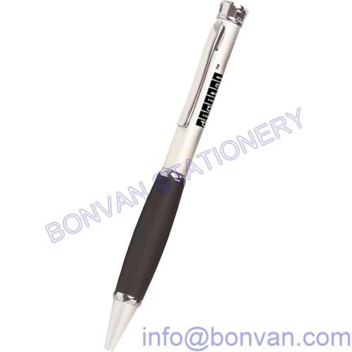 jefferson metal pen, metal pen with rubber grip,gripped metal pen