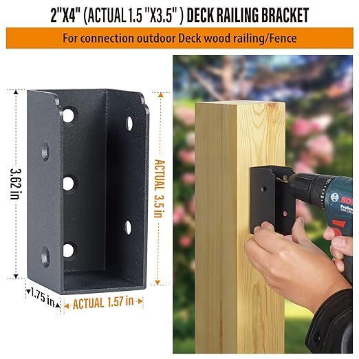 Acero al carbono de cubierta de barandillas de soporte 1.2 mm para 2x4 madera