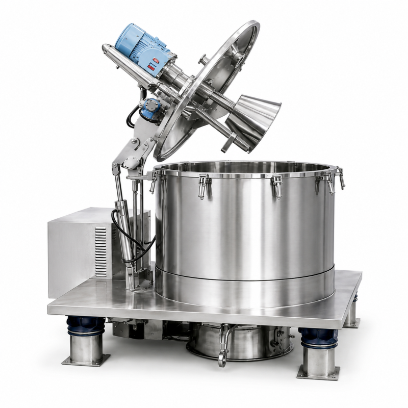 Scraper Bottom Discharge Centrifuge for Corrosive Salt Crystal Separation