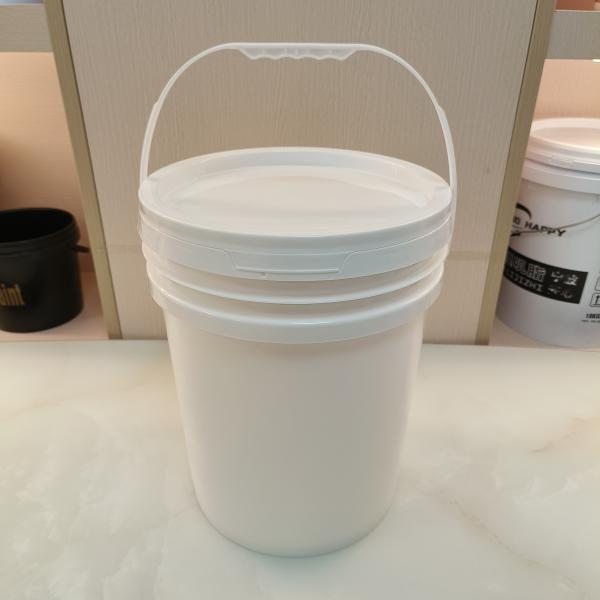 Food Grade 5 Gallon Plastic White Buckets With Lids Stackable Recyclable