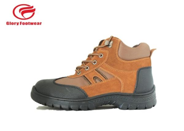 Cool Brown Low Top Waterproof Steel Toe Tennis Shoes Beathable Mesh Lining