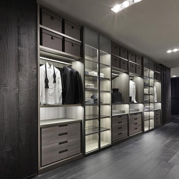 Modern Customized Melamine Walk In Closet Cabinets Wardrobe Clothing Room