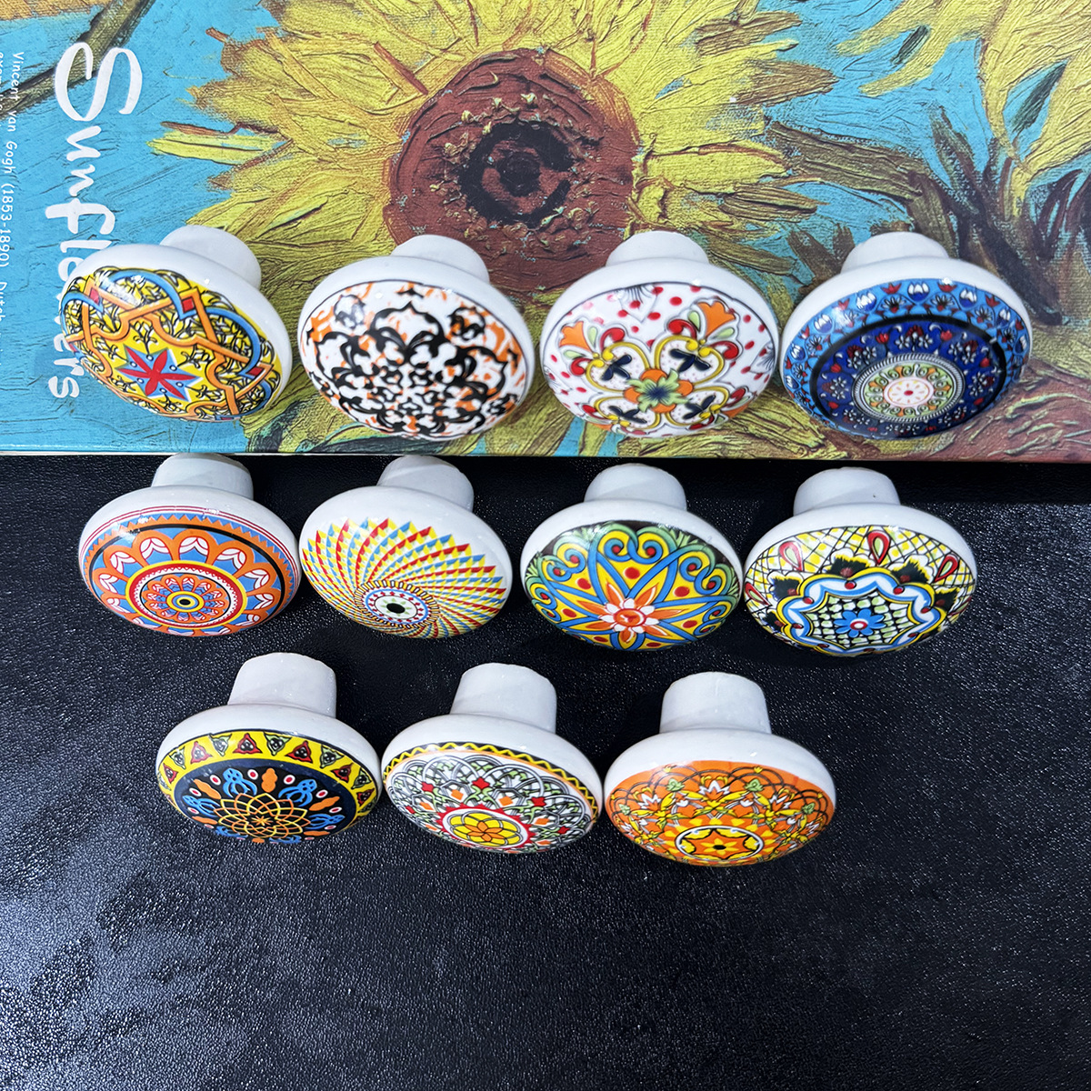 Vintage Bohemian Ceramic Handle Knob Classic Style Cartoon Kitchen Bedroom Drawer Cabinet Door Handle