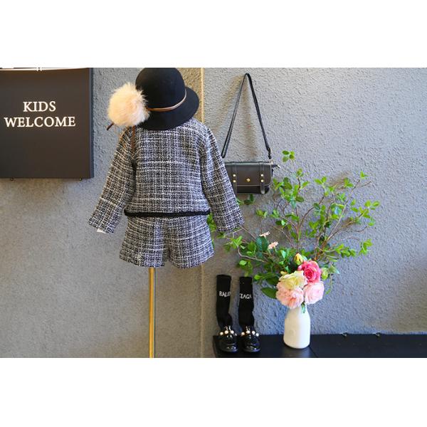 90CM Polyester Girls' Plaid 2 Piece Set Classic Children'S Clothing Two Piece Set