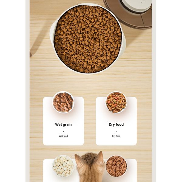 Smart Pet Solid Pattern 13L Eco-Friendly Moisture-Proof Storage Bucket Automatic Cat/Dog Grain Vacuum Bucket Battery Cat