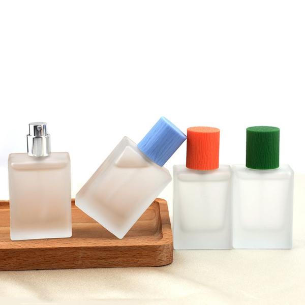 Wholesale Spot Perfume Bottle Transparent Frosted Perfume Bottle Wood Grain Cover Glass Perfume Bottle Subpackage Glass