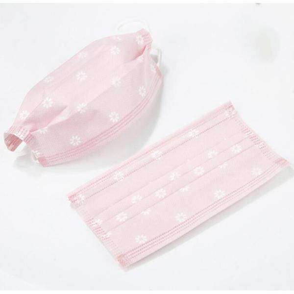 Pink Face Mask Earloop 3 Ply Disposable Dust Masks Low Breathing Resistance