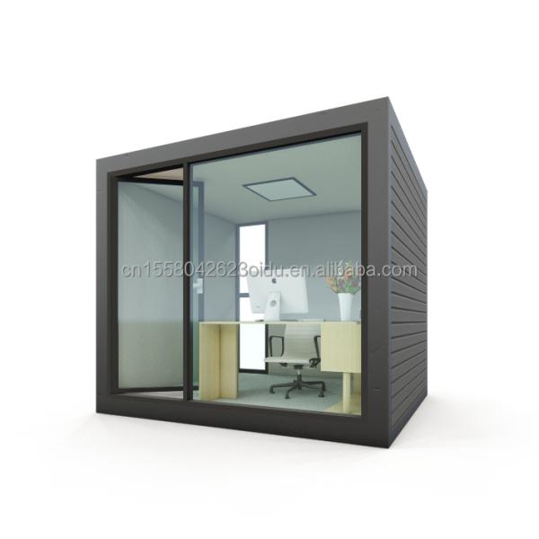 Galvanized Steel Square Tubes 10ft Modern Wooden Steel Structure Office for Commercial Space