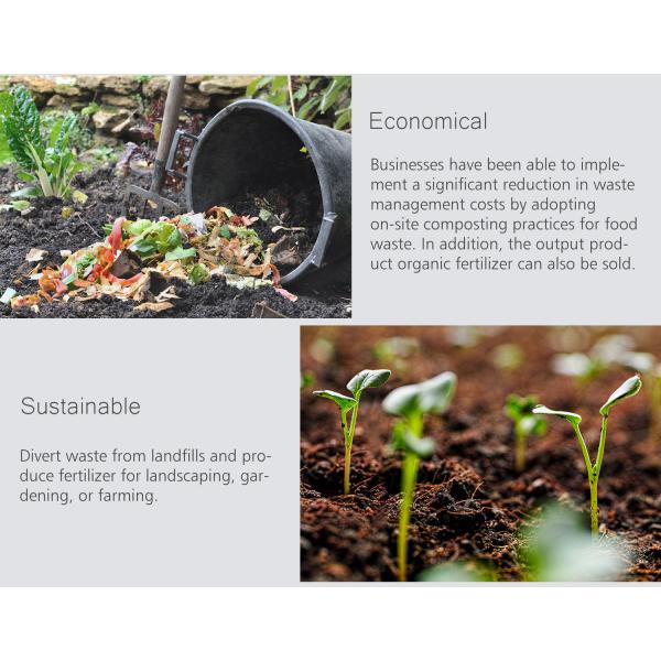 SS304 200kg/Day Microbial Organic Waste Recycling Fertilizer Compost Machine