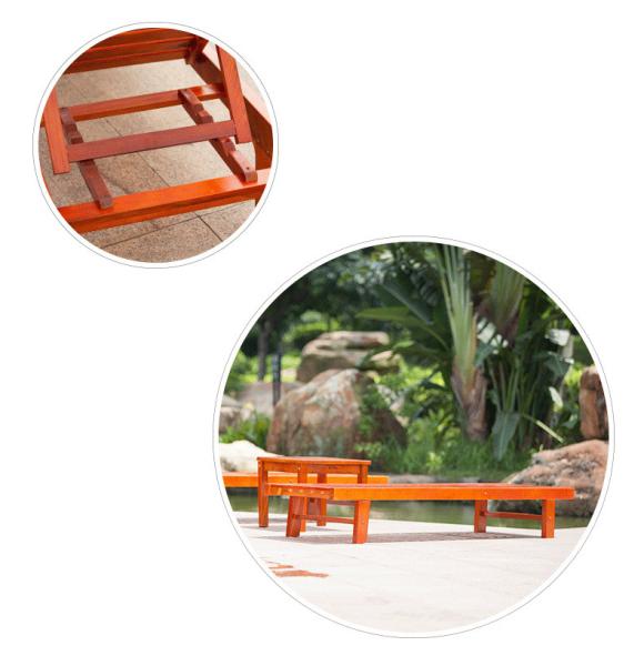 Sofá de dobramento do Recliner da mobília exterior de madeira contínua da cadeira de praia para a piscina do hotel
