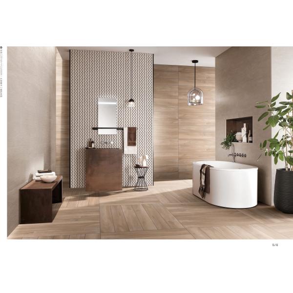 Bathroom влияния древесины толщины 8mm кроет поверхность черепицей Lappato плитки на открытом воздухе фарфора деревянную