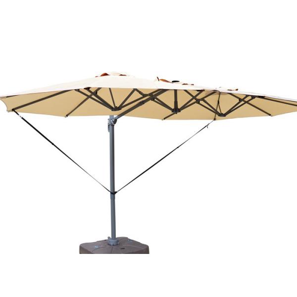Patio Double Sided 4.5x2.65m Outdoor Sun Parasol With Steel Pole