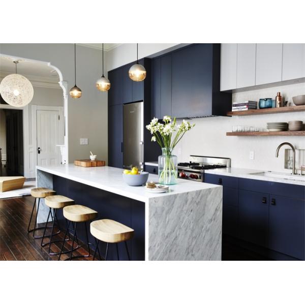 Quartz Countertop Commercial Kitchen Cabinets , L Shaped Kitchen Cupboards