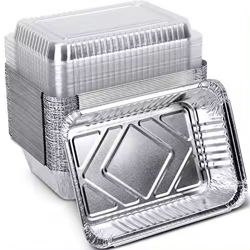 PP Lid Aluminum Foil Lunch Box for Outdoor Dining Safe and Environmentally Friendly