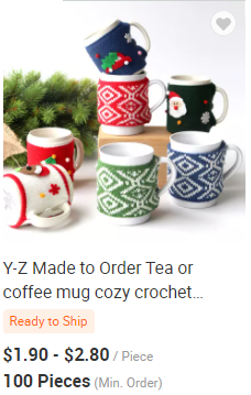 Y-Z Neutral Color Reusable Farm House Crochet Coffee Sleeve Cup Cozy with Wood Buttons