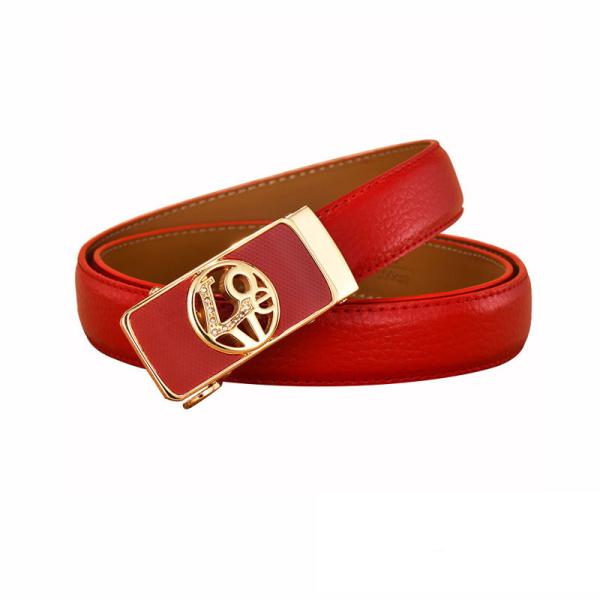 Cowhide женщины пояса пряжки автоматического замка кожаного пояса 120cm платья поддельные