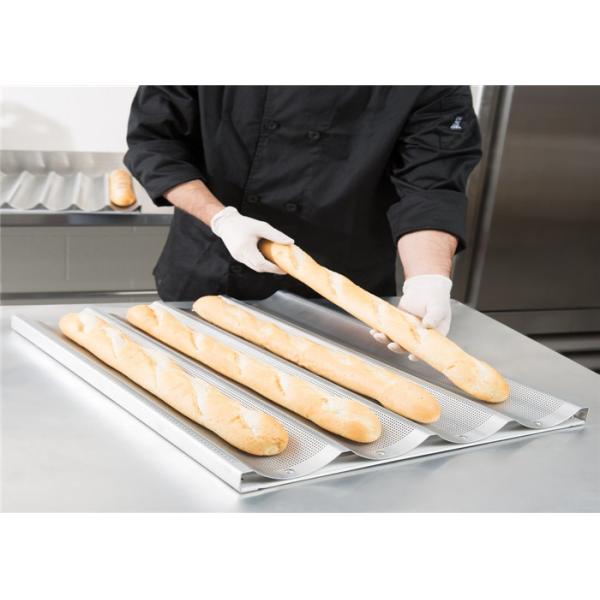 RK Bakeware China Foodservice NSF 5 Slot Aluminium Baguette Baking Tray Glazed French Bread Pan