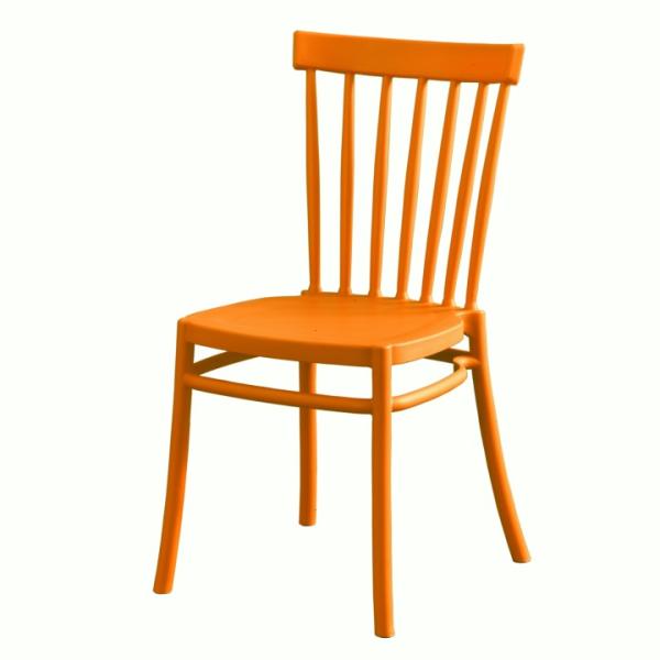 Nordic Style Plastic Dining Chairs in Red Pink Orange