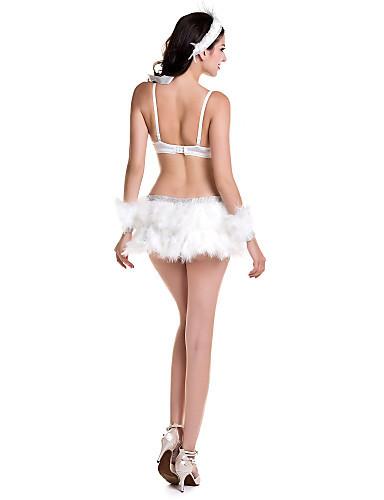 CC5108F Feather Dance Costumes Sparckle Rhinestones Banded Sexy Bras Feather Trim Skirt