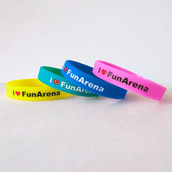 Mix Color Waterproof Silk Screen Printing Rubber Bracelets with ISO9001 Certificate