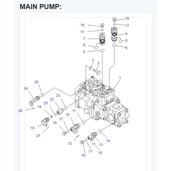 708 3S 00521 Mini Excavator Hydraulic Pump For Komatsu PC35MR-2 PC55MR-3