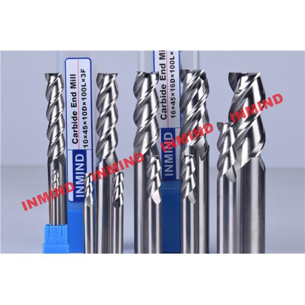 Long Type 3 Flute End Mill Bits For Drill Press No Coating AOL 75 mm - 150 mm