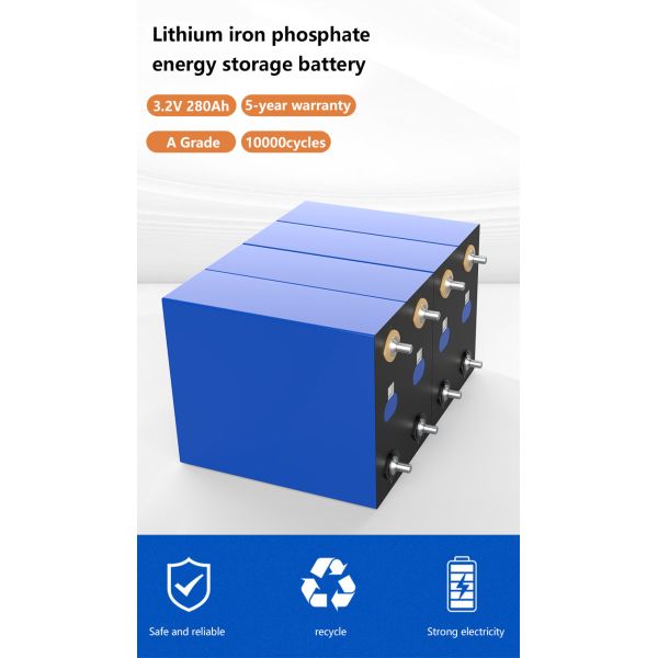 Rechargeable 280Ah Prismatic LFP Cell Lithium Ion With Aluminum Shell For Solar Energy Storage