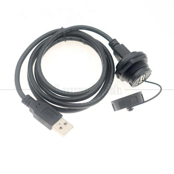 Waterproof Male to Female Panel Mount USB Type A Port Connector Extension Cable