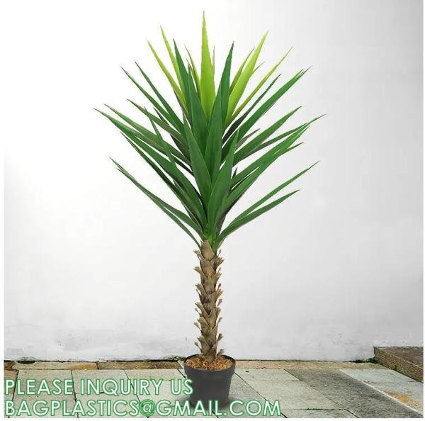 Artificial Tree 4.7Ft Faux Agave Plant with 3 Heads in Plastic Pot Fake Tree for Home Decor Indoor or Outdoor Office