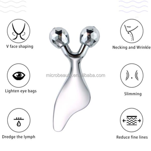 Rouleau de massage facial en alliage de zinc pour lifting et soin de la peau, outil de massage facial naturel avec Guasha