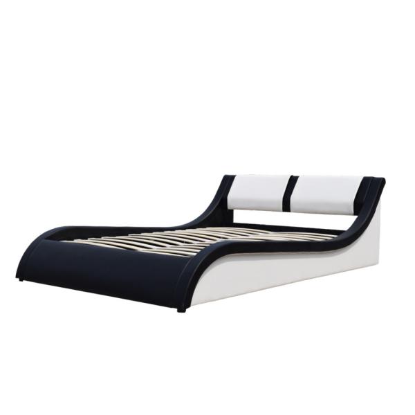 Кожа Faux кровати аэродинамической подъемной силы современным обитая бархатом изогнула изголовье PU