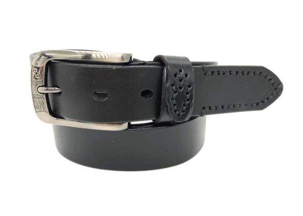 1.4 Inch Width Mens Leather Dress Belt With Customized Logo Unique Buckle
