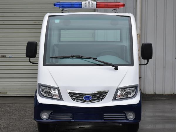 Pure White 4 Seats Electric Patrol Car With Rear Mini Cargo Box