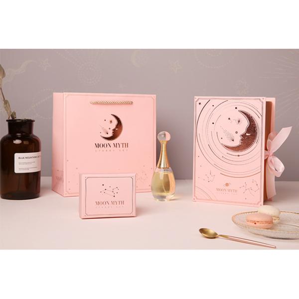Recyclable Wholesale Custom Logo DIY perfume packaging baby pink gift set box