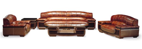 High Density Foam Luxury Leather Sofas 3+2+1 Set Ash Wood Base For Hotel Living Room