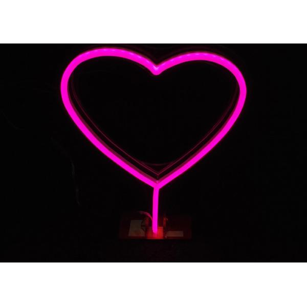 Pink Heart Hazard Free 12VDC EU Plug USB Neon Signs For Gift