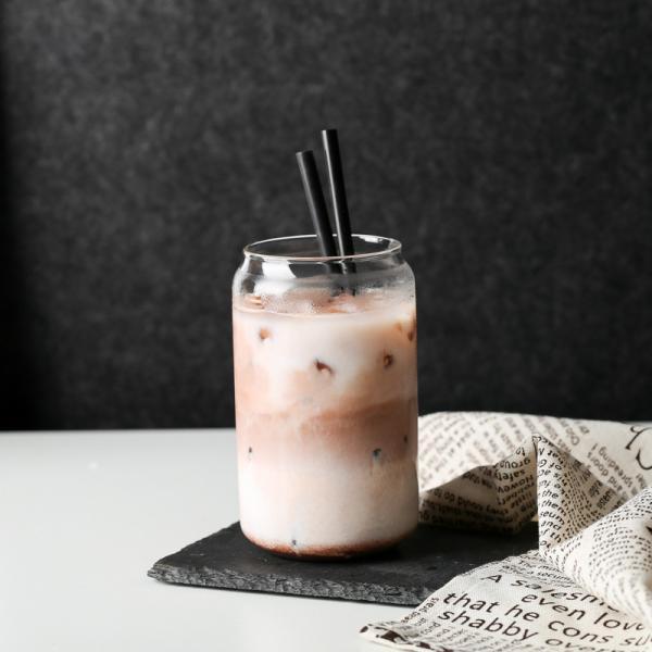 Многоразовый Тумблер боросиликатного стекла с соломами, пятнает свободные стеклянные чашки капучино