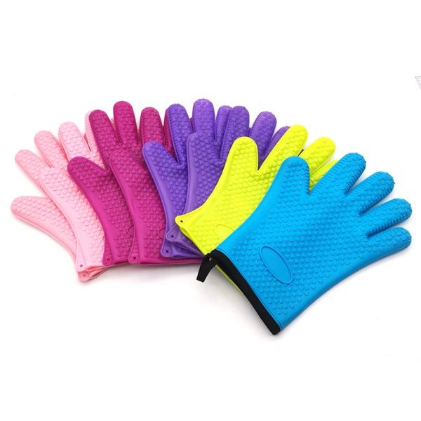 Logo Customized Heat Resistant Silicone Cooking Gloves for Hot Pot Holder in Kitchen